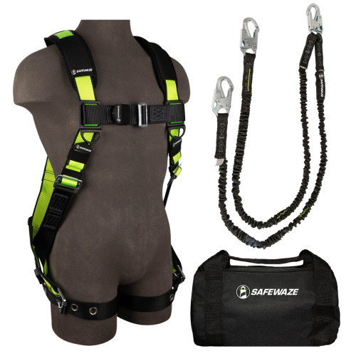 Safewaze FS133-DL-2X PRO Bag Combo: FS185-2X Harness, FS581 Lanyard, FS8150 Bag