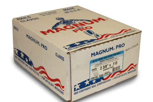 Magnum PRO 10344 - 2-3/8" x .113" Bright Ring Shank 33° Nails, Skid of 60 Boxes