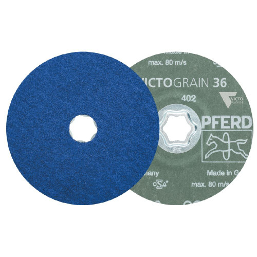 PFERD 40380 - COMBICLICK Fiber Disc, 4-1/2" Dia. VICTOGRAIN-COOL, 36 Grit
