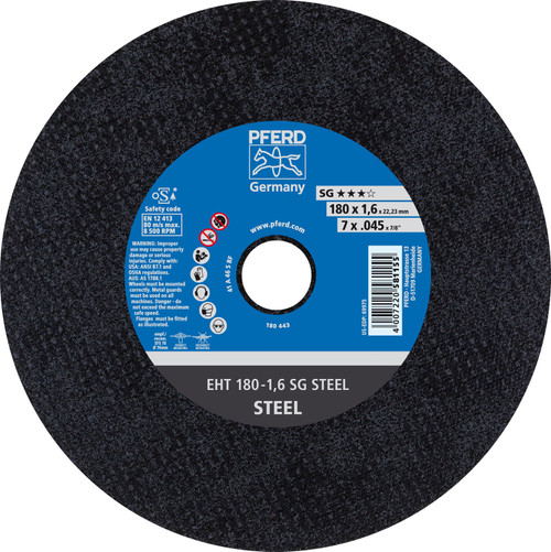 PFERD 69975 7" x .045" Cut-Off Wheel, 7/8" AH A 46 S SG - Type 1