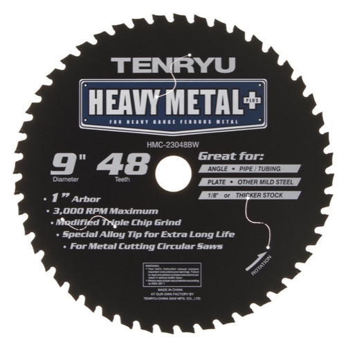 Tenryu HMC-23048BW 9" x 48T Heavy Metal Plus Alloy Teeth Saw Blade
