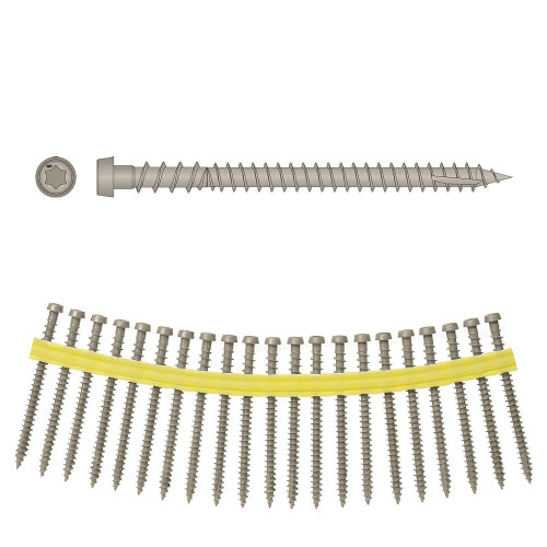 QuikDrive DCU234SGR01 - #10 x 2-3/4" Collated Composite Deck Screw Gray01 1000ct