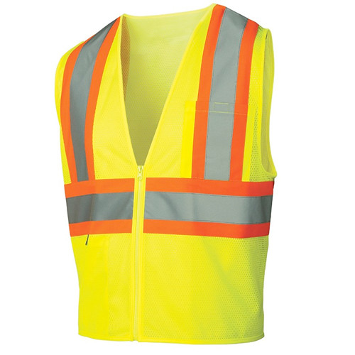 Pyramex RVZ2210XL LUMEN-X Hi-Vis Lime Safety Vest - Size XL