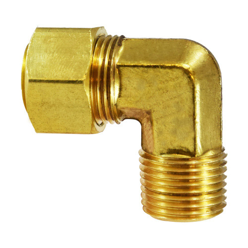 Midland Industries 700269-0504 - Elbow w/ Captive Nut, 5/16" Compression x 1/4" Male NPTF, Brass