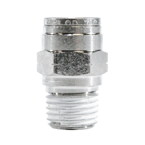 Midland Industries 20532NIC - Adapter w/ Nickel Collet, 5/16" Push to Connect x 3/8" MPT, Brass,
