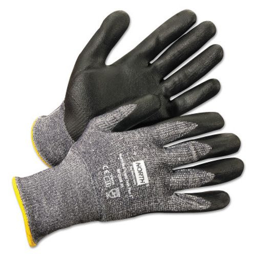 Honeywell NFD20B/8M NorthFlex Light Task Plus 5 Coated Gloves, Medium, Black/Gray