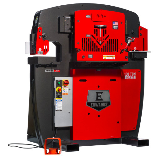 Edwards IW100DX-1P230-AC 100 Ton Deluxe Ironworker 230V, 1Ph, with PowerLink