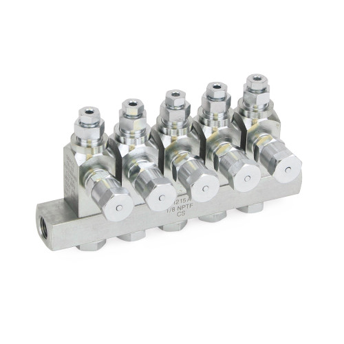 GRACO 24X306 - GL-42 Oil Injector, Carbon Steel, 5 Injector Manifold, 1/8" NPT x 1/8
