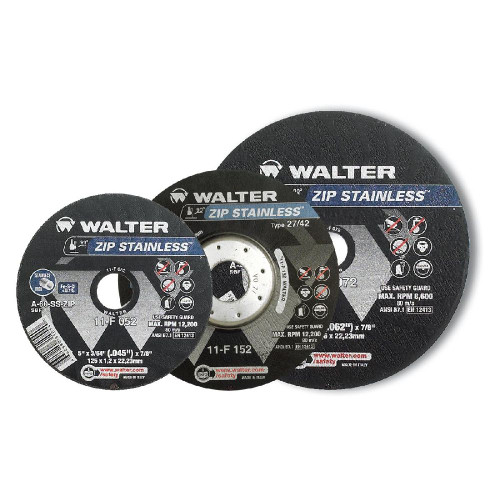 WALTER 11F192 - 9" x 5/64" x 7/8" ZIP STAINLESS Cut-Off Wheel Type 27