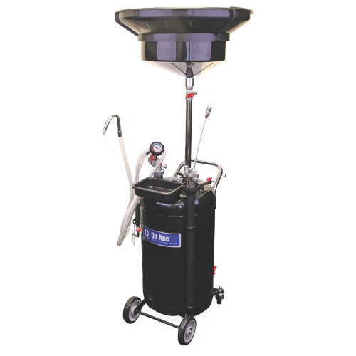 GRACO 26C063 - Waste Oil Evacuation System w/ 24 gal Steel Tank, Suction Probes, Sight Glass, Oil Drain Funnel & Adapters, 7 PSI