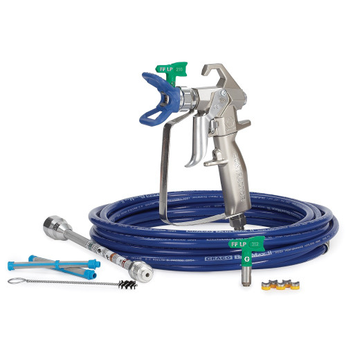 GRACO 288501 - Contractor Airless Spray Gun, RACX FFLP, BlueMax II Airless Hose, 3/16" x 25 ft, 10" Extension