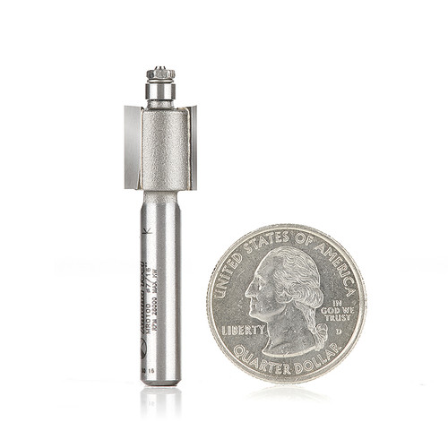 Amana MR0100 Miniature 7/16 D Rabbet w/ 3/16 D Ball Bearing x 1/2 CH x 1/4" Shank Carbide Tipped Router Bit