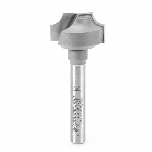 Amana 56174 Carbide Tipped Plunge Beading 13/64 R x 7/8 D x 15/32 CH x 1/4" Shank Router Bit