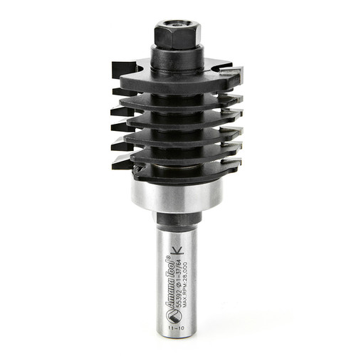 Amana 55392 Carbide Tipped Finger Joint Assembly 1-9/16 D x 1-3/8 CH x 1/2" Shank w/ Upper Ball Bearing Router Bit