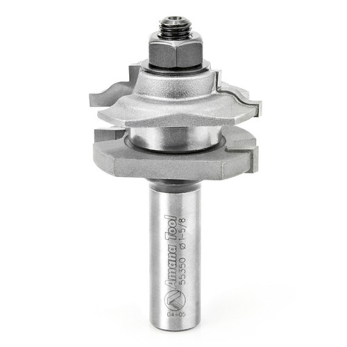 Amana 55350 Carbide Tipped Ogee Reversible Stile and Rail Assembly 1-5/8 D x 11/16 CH x 1/2" Shank Router Bit