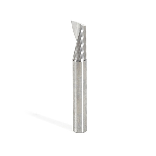 Amana 51451 Spiral O-Single Flute, Aluminum Cutting 9/32 D x 5/8 CH x 1/4 Shank x 2" Up-Cut Router Bit w/ Mirror Finish