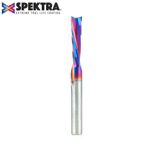 Amana 46348-K CNC Spektra Spiral Plunge for Solid Wood 1/4 D x 1 CH x 1/4 Shank x 2-1/2" Down-Cut Router Bit