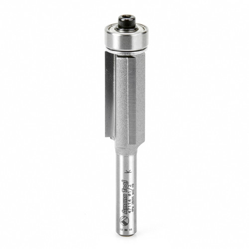 Amana 47114 Carbide Tipped Flush Trim 1/2 D x 1" CH x 1/4 Shank w/ Lower Ball Bearing 3-Flute Router Bit