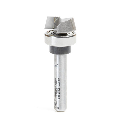 Amana 47212 Carbide Tipped 15 Deg Bevel Trim 5/8 Dia x 1/4 Cut Height x 1/4" Shank Router Bit w/ Upper Ball Bearing