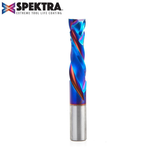 Amana 46195-K CNC Spektra Compression Spiral 1/2 D x 1-3/4 CH x 12mm Shank x 3-1/2" 2 Flute Router Bit