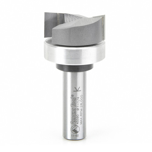 Amana 45590 Carbide Tipped Mortising 1-1/4 D x 1/2 CH x 1/2" Shank w/ Upper Ball Bearing Router Bit