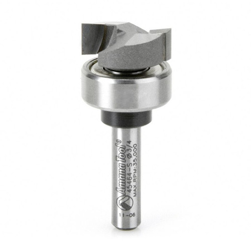 Amana 45464-S Carbide Tipped Dado Clean Out 3/4 D x 1/4 CH x 1/4" Shank w/ Upper Ball Bearing Router Bit