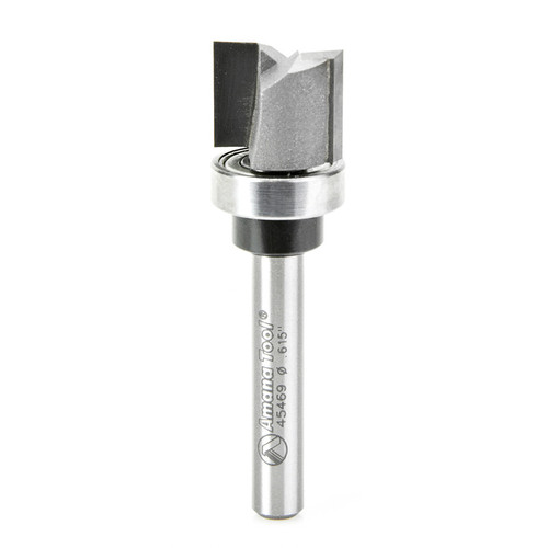 Amana 45469 Carbide Tipped Straight Plunge .615 D x 1/2 CH x 1/4" Shank w/ Upper Ball Bearing Router Bit