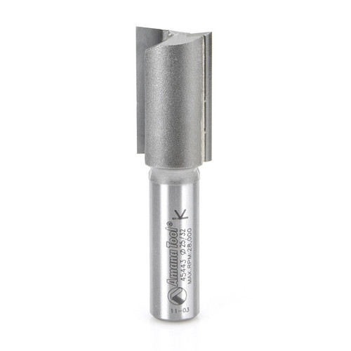 Amana 45443 Carbide Tipped Straight Plunge High Production 25/32 D x 1-1/4 CH x 1/2 Shank x 2-7/8" Router Bit