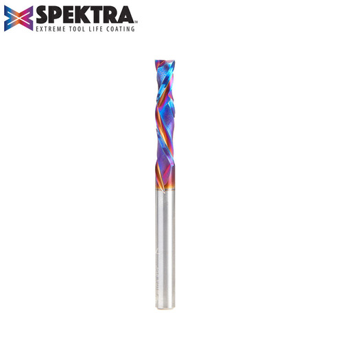 Amana 46177-K CNC Spektra Compression Spiral 1/4 D x 1-1/4 CH x 1/4 Shank x 3" 2 Flute Router Bit