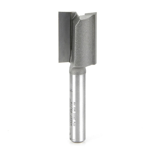 Amana 45227 Carbide Tipped Straight Plunge High Production 9/16 D x 3/4 CH x 1/4 Shank x 2-1/8" Router Bit