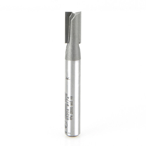 Amana 45204 Carbide Tipped Straight Plunge High Production 1/4 D x 1/2 CH x 1/4 Shank x 2" Router Bit