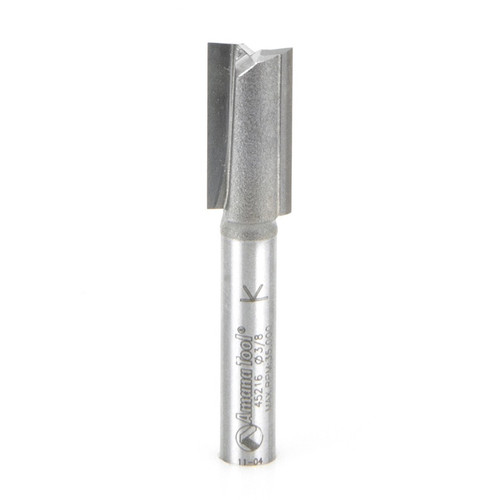 Amana 45216 Carbide Tipped Straight Plunge High Production 3/8 D x 3/4 CH x 1/4 Shank x 2" Router Bit