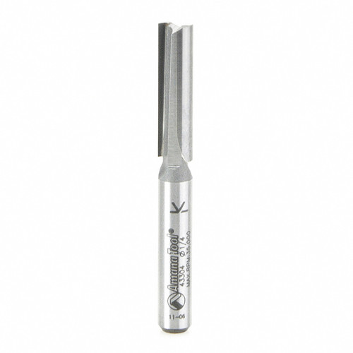 Amana 43304 Carbide Tipped Double O-Flute, Plastic Cutting 1/4 D x 1 CH x 1/4" Shank Router Bit