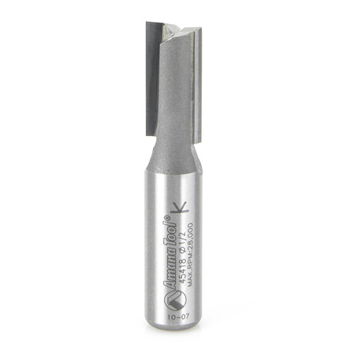 Amana 45418 Carbide Tipped Straight Plunge High Production 1/2 D x 1 CH x 1/2 Shank x2-5/8" Router Bit