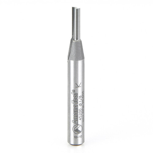 Amana 45200 Cutting Edge Straight Plunge High Production 1/8 D x 7/16 CH x 1/4 Shank x 2" Router Bit