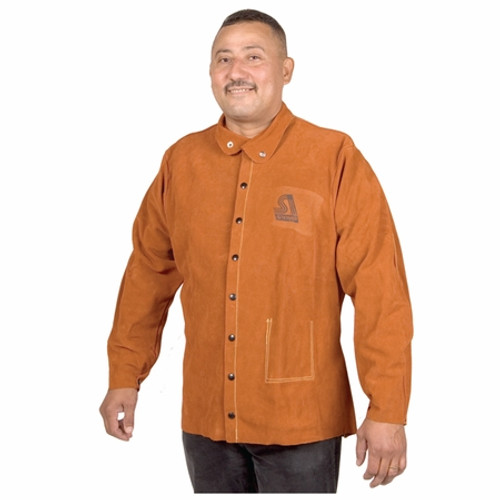 Steiner 1215-3X Welding Jacket Domestic Brown Split Cowhide, Size 3XL