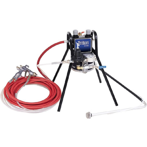 GRACO 233478 - Triton 1:1 Stainless Steel Spray Package, Stand Mount, 100 PSI Regulator, with Suction, Air & Fluid Hoses, AirPro HVLP Gun, .055" Nozzle, Metal Applications