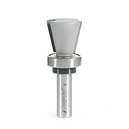 Amana 57142 Carbide Tipped Solid Surface Top Mount Bowl 14 Deg Angle x 1-1/8" D x 1 CH x 1/2 Shank Router Bit