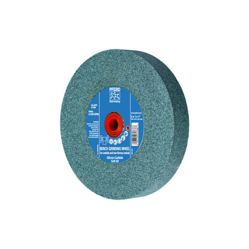 PFERD 61788 6" x 1" Vitrified Bench Wheel 1" A.H., Silicon Carbide, 60 Grit