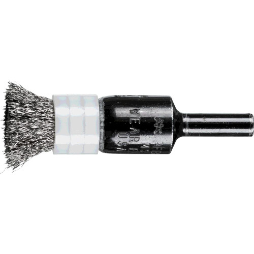 PFERD 83024 1/2" Banded Crimped Wire End Brush .006 SS Wire, 1/4" Shank