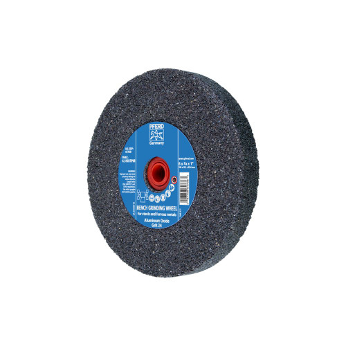 PFERD 61738 6" x 3/4" Vitrified Bench Wheel 1" A.H., Aluminum Oxide, 24 Grit