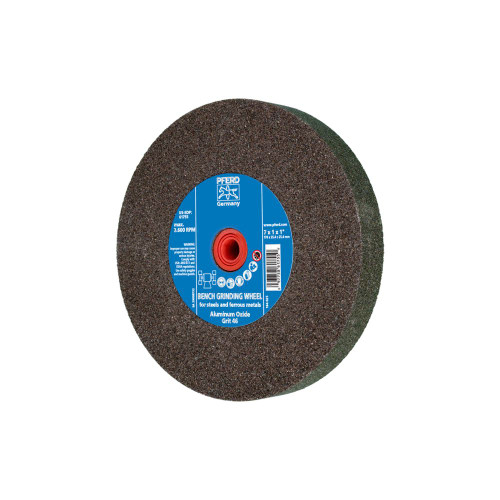 PFERD 61755 - 7" x 1" Vitrified Bench Wheel 1" A.H., Aluminum Oxide, 46 Grit