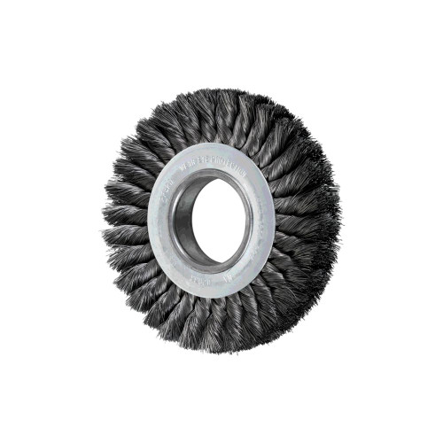 PFERD 82033 6" Knot Wheel Brush - Double Row .012 CS Wire, 2" A.H.