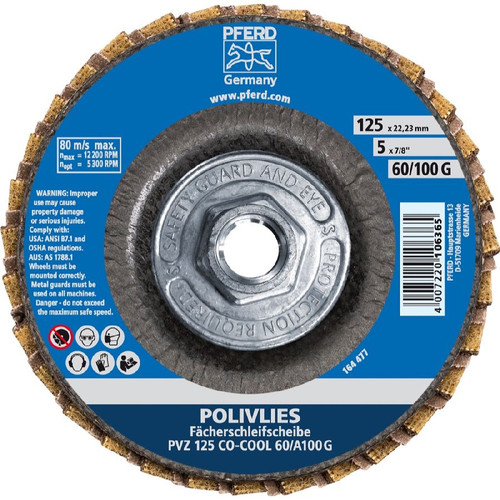 PFERD 43312 5" Polivlies Interleave Flap Disc - 60 Grit