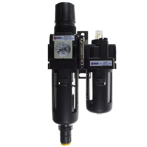 Coilhose Pneumatics 29-3D38-00D 29 Series Filter/Regulator + Lubricator, Compact, 3/8", Automatic, w/ Square Gauge