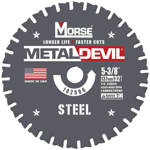 MK Morse CSM5383258NSC - 5-3/8" 32T Metal-Cutting Saw Blade, 5/8" Arbor