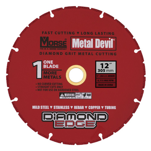 MK Morse CSD12000C - 12" Metal Devil Diamond Edge Abrasive Cut-Off Wheel