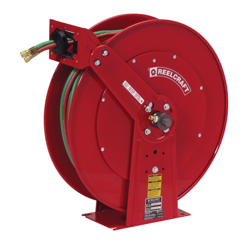 Reelcraft TW86050 OLPT - 3/8" x 50 ft. 200 psi, T-Grade Gas Welding Hose Reel