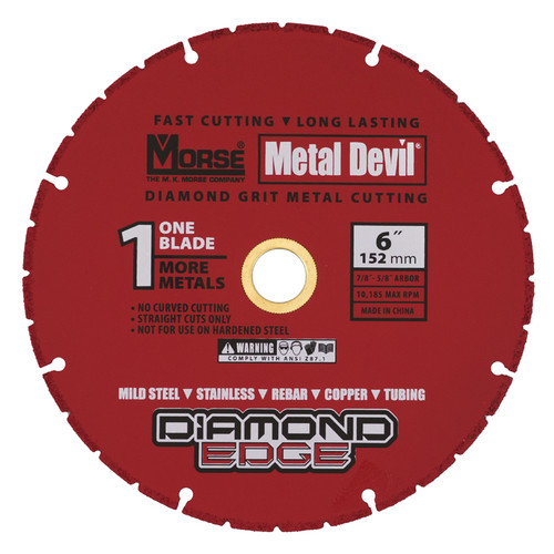 MK Morse CSD6000C - 6" Metal Devil Diamond Edge Abrasive Cut-Off Wheel