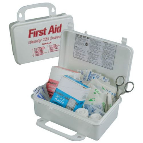 Honeywell 34650H Handy Deluxe First Aid Kit, Treats First aid, Cuts, bruises, eye care and burns, Plastic